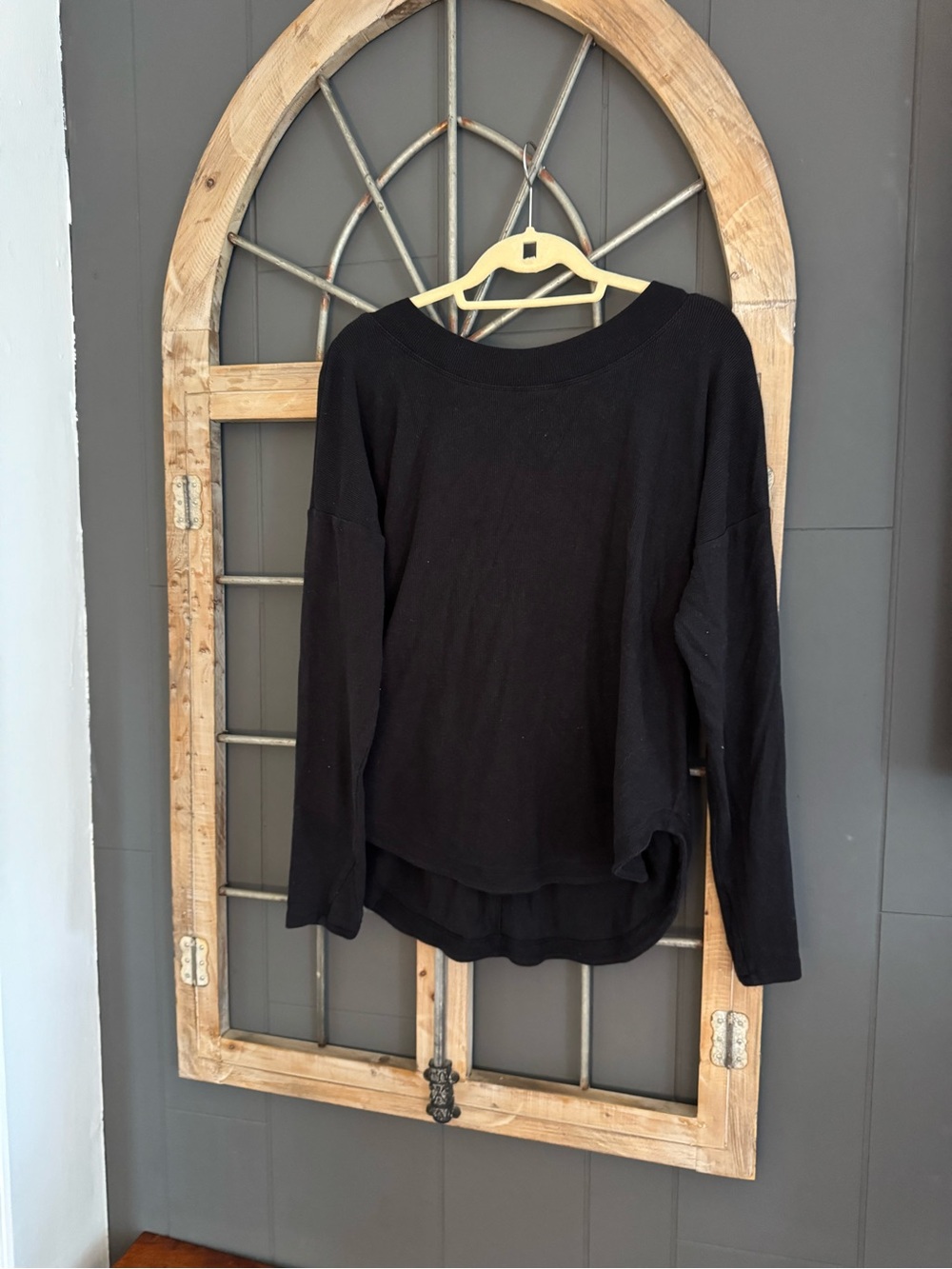 Athleta Black Long Sleeve Boatneck Sweatshirt